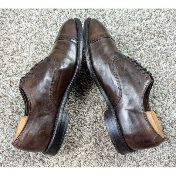 Allen Edmonds Fifth Avenue Leather Cap Toe Oxford Dress Shoes Men's 9 D Brown